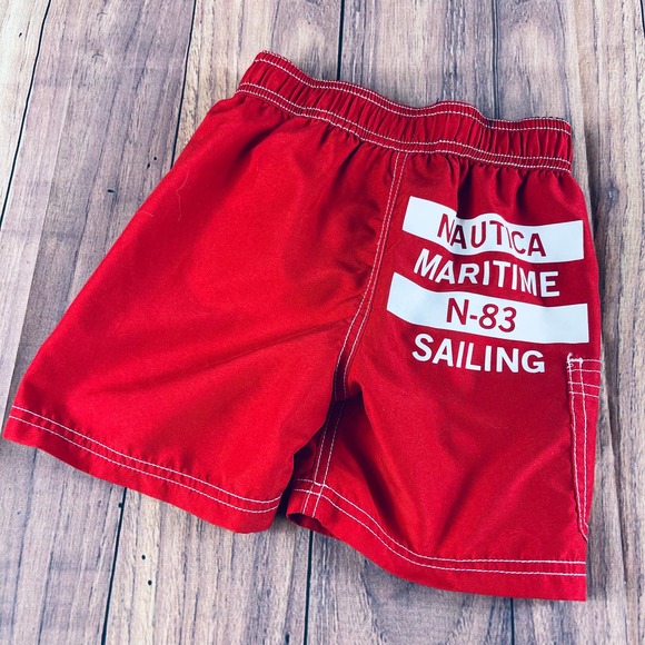 Like New Nautica 3T red swimtrunks - Picture 4 of 4